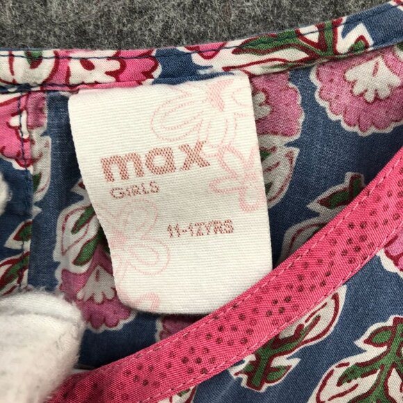 Max Girls 11-12 Years Kaftan Dress Cotton boho Print Multicolor Summer Long - Picture 5 of 12